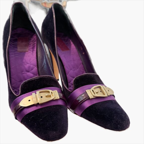Gucci Purple Velvet Pumps sz 10 - Picture 11 of 13